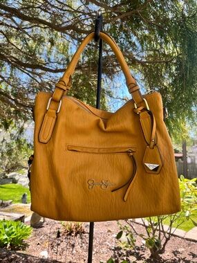 Jessica Simpson Mustard Shoulder Tote with Front Zip